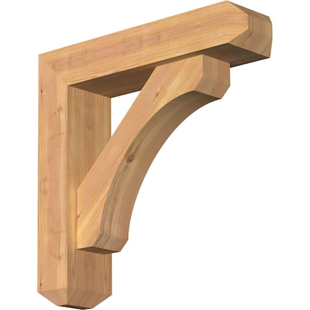 Ekena Millwork Legacy Craftsman Smooth Bracket w/ Offset Brace, Western Red Cedar, 5 1/2"W x 22"D x 22"H BKT0604X22X22LEC04SWR
